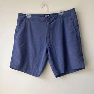 Faherty Mens All Day Chino Shorts‎ Blue Flat Front Polyester/Cotton/Spandex XL